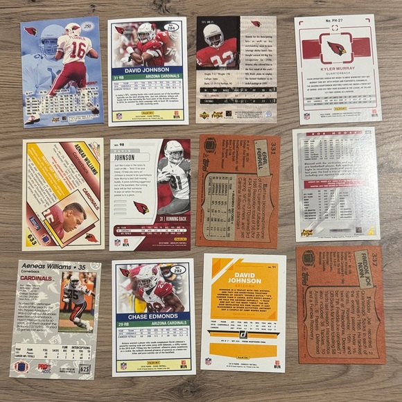 Lot of 12 Arizona Cardinals Football Cards - Picture 2 of 2